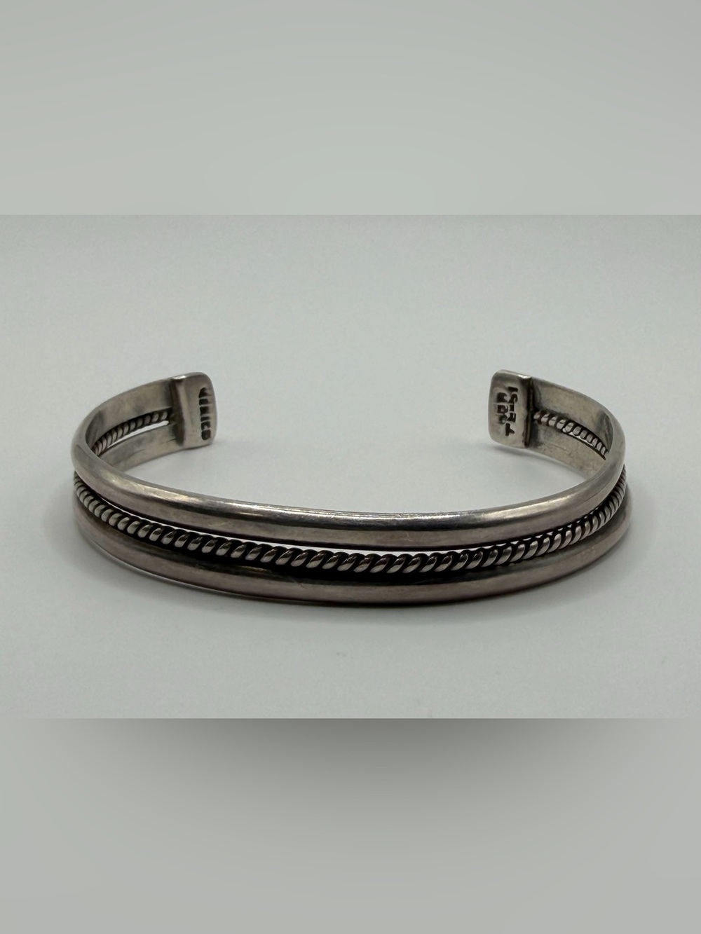 Vintage Tahe Swirl Sterling Silver 925 Cuff Bracelet - Mexico